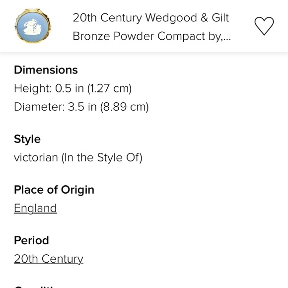 20th Century Wedgwood & Gift Bronze Powder Compact by, Stratton , England New! - Picture 14 of 15